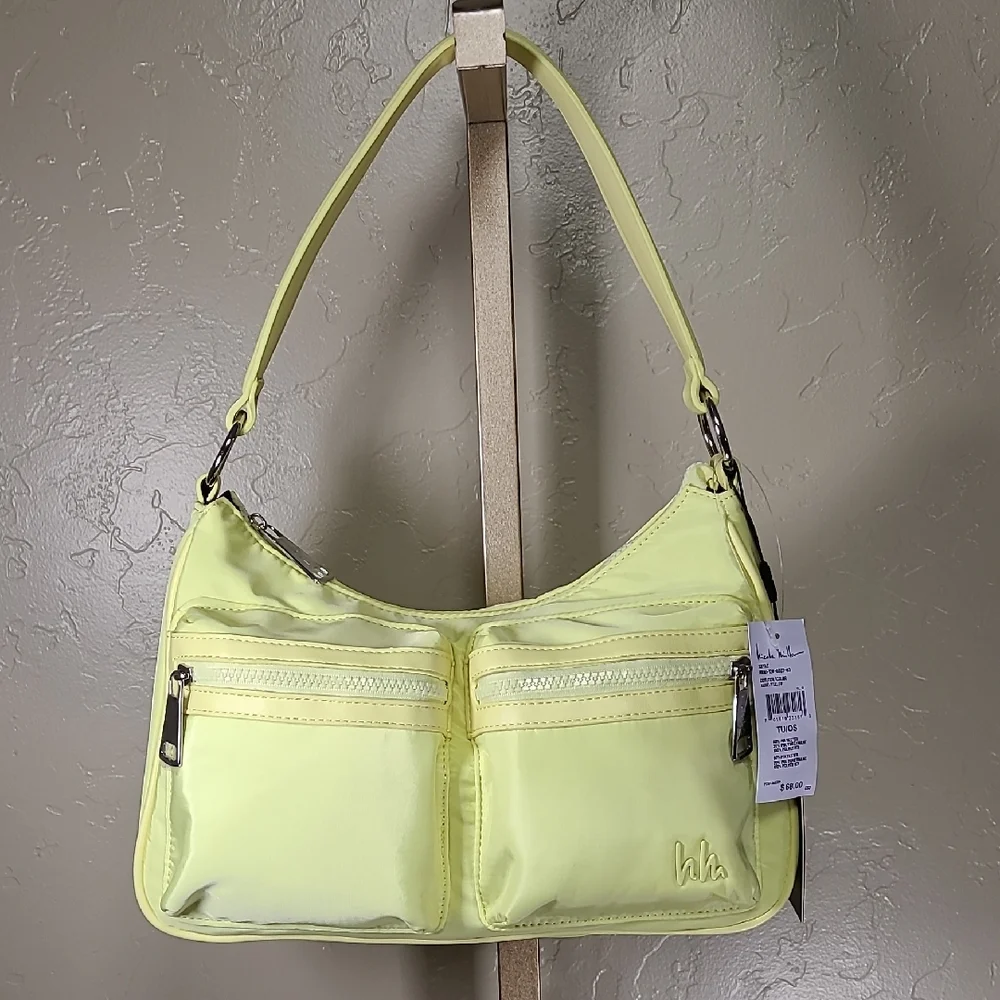 Nicole Miller Light Yellow Purse Front Pocket Bag